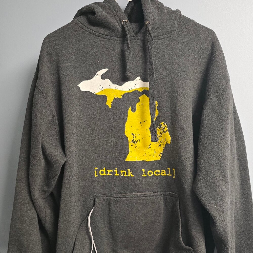 Gray XL Drink Local Michigan Sweatshirt